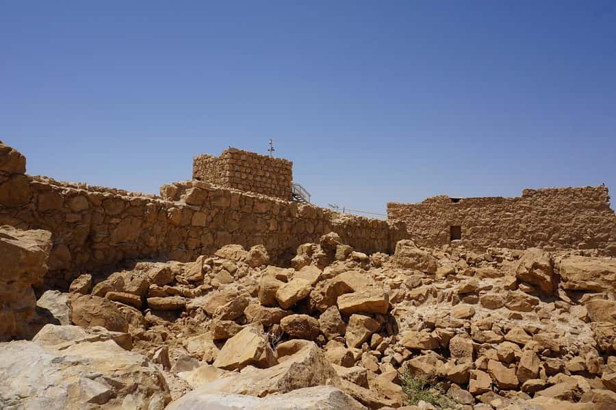Massada and the Dead Sea in Russian - Masada, a fortress above the Dead Sea
