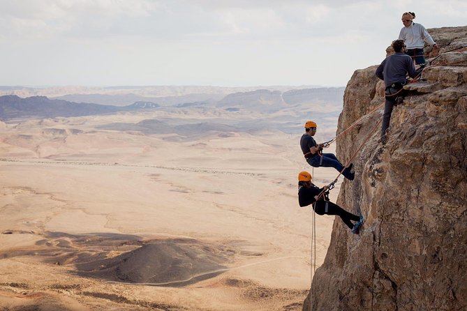 Rappelling Down the Ramon Crater Cliff - What the Ramon Crater rappel is really like